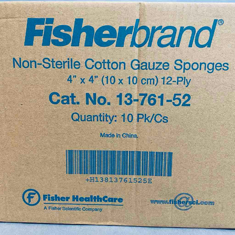 Fisherbrand Cotton Gauze Sponge 4 x 4 in. 12 Ply Case of 2000 Sponges Other Medical, Lab & Dental Supplies Fisherbrand