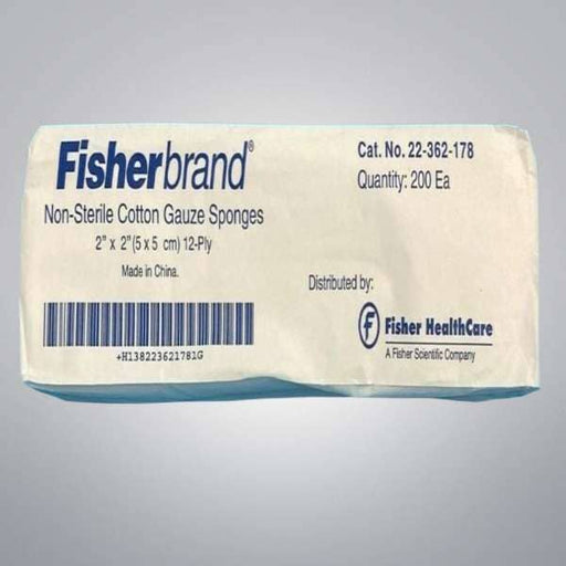 Fisherbrand Cotton Gauze Sponges 2 in x 2 in 12 Ply Pack of 200 Other Fisherbrand