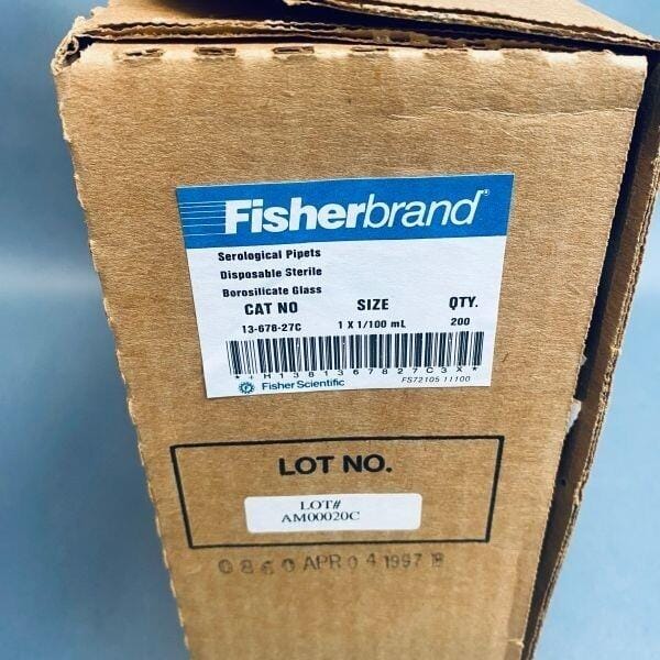 Fisherbrand Glass Serological Pipet 1 ml Standard Length Pack of 350 Pipets Pipettes & Pipette Tips Fisherbrand