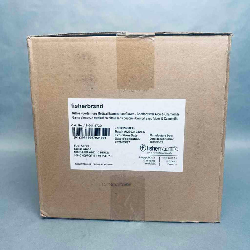 Fisherbrand Nitrile Gloves L Powder Free with Aloe 10 Boxes with 100 Gloves Each Disposable Gloves Fisherbrand