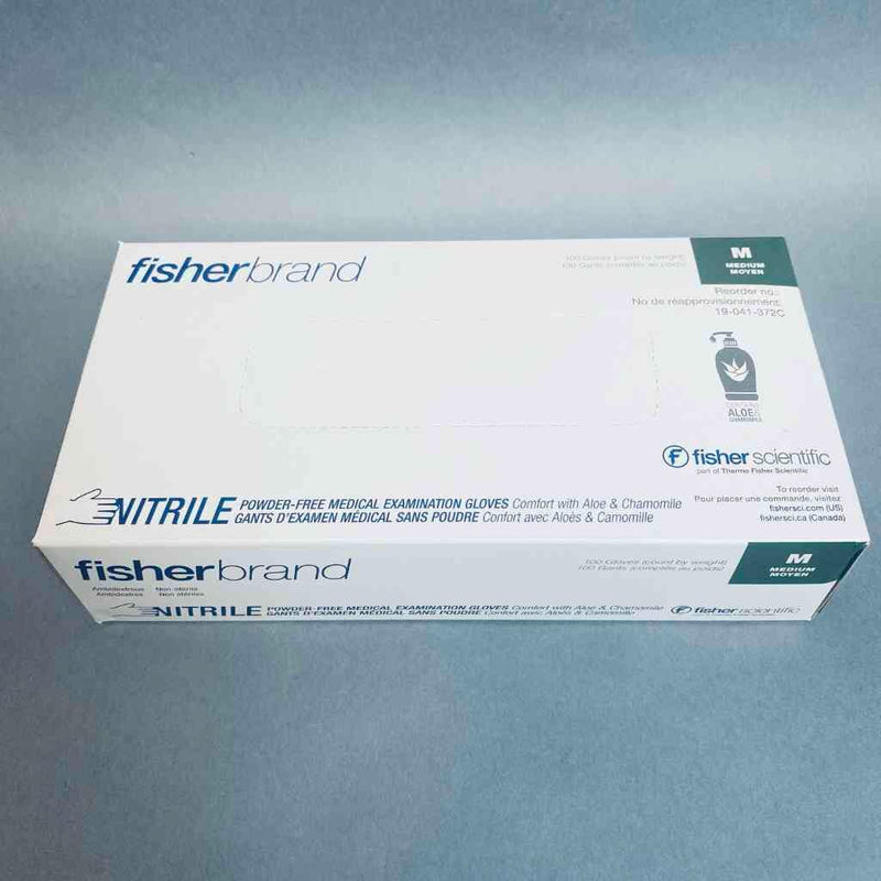 Fisherbrand Nitrile Gloves M Powder Free with Aloe 10 Boxes with 100 Gloves Each Disposable Gloves Fisherbrand