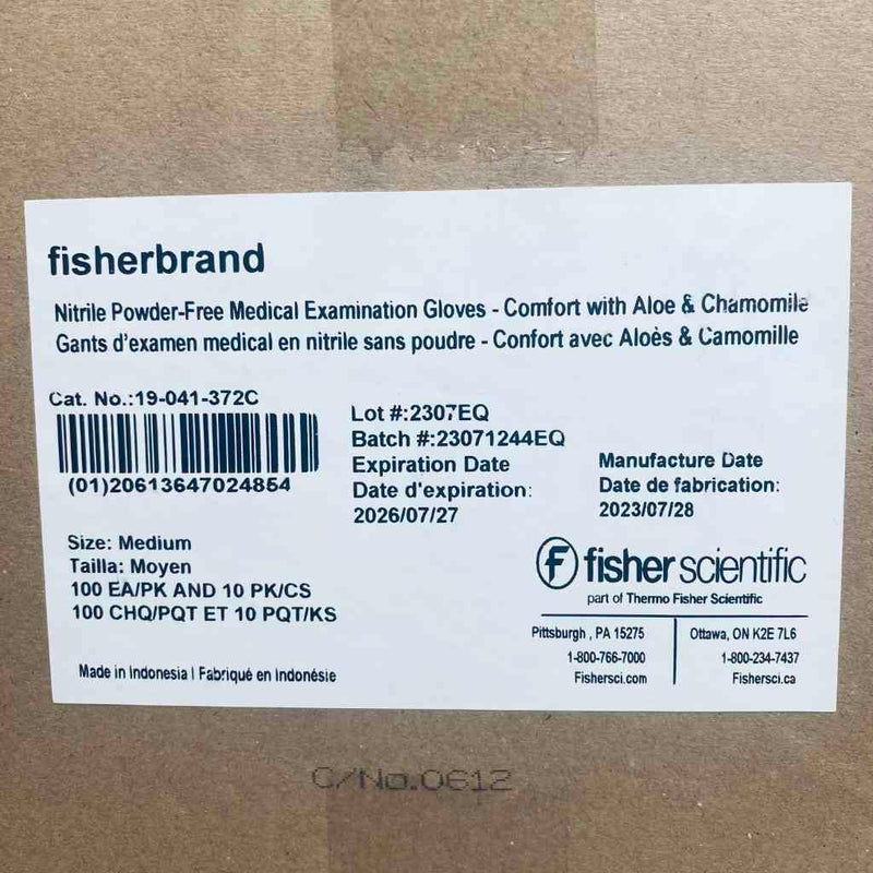 Fisherbrand Nitrile Gloves M Powder Free with Aloe 10 Boxes with 100 Gloves Each Disposable Gloves Fisherbrand