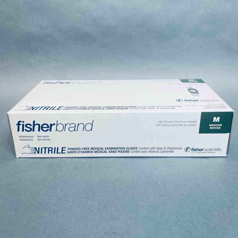 Fisherbrand Nitrile Gloves M Powder Free with Aloe 10 Boxes with 100 Gloves Each Disposable Gloves Fisherbrand