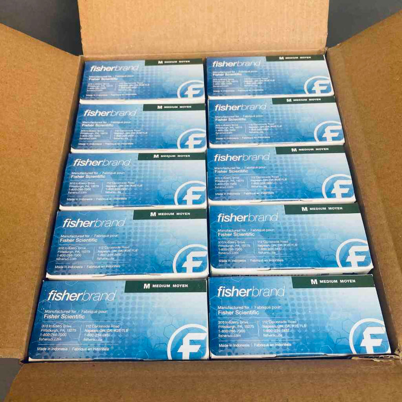 Fisherbrand Nitrile Gloves M Powder Free with Aloe 10 Boxes with 100 Gloves Each Disposable Gloves Fisherbrand