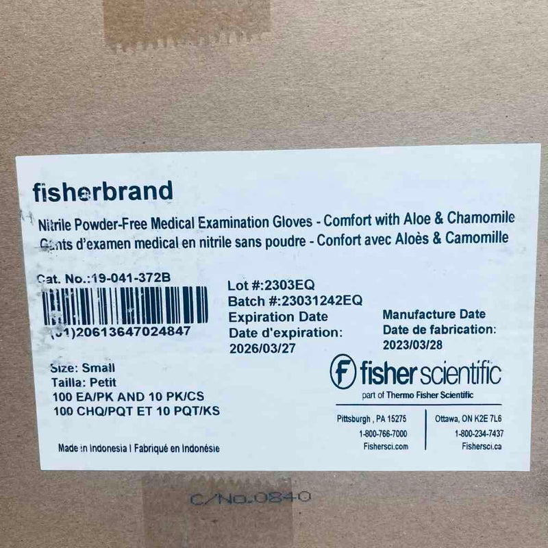 Fisherbrand Nitrile Gloves S Powder Free with Aloe 10 Boxes with 100 Gloves Each Disposable Gloves Fisherbrand