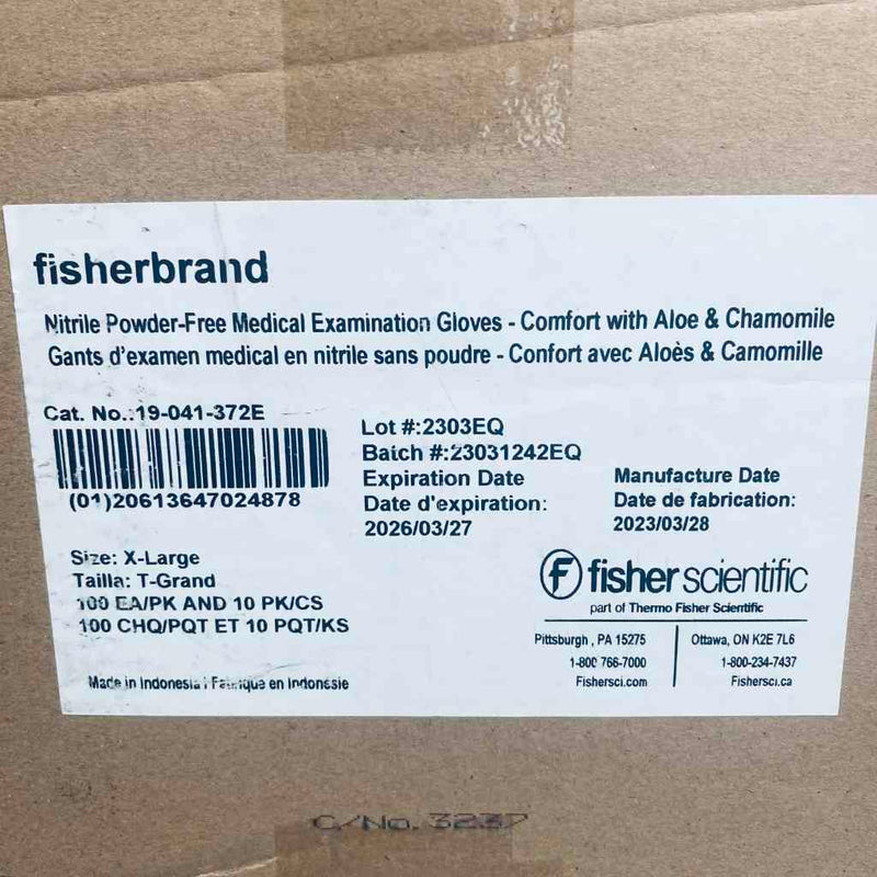 Fisherbrand Nitrile Gloves XL Powder Free with Aloe 10 Boxes with 100 Gloves Each Disposable Gloves Fisherbrand