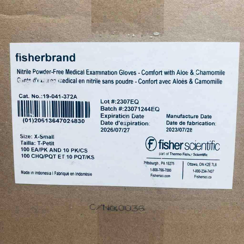 Fisherbrand Nitrile Gloves XS Powder Free with Aloe 10 Boxes with 100 Gloves Each Disposable Gloves Fisherbrand