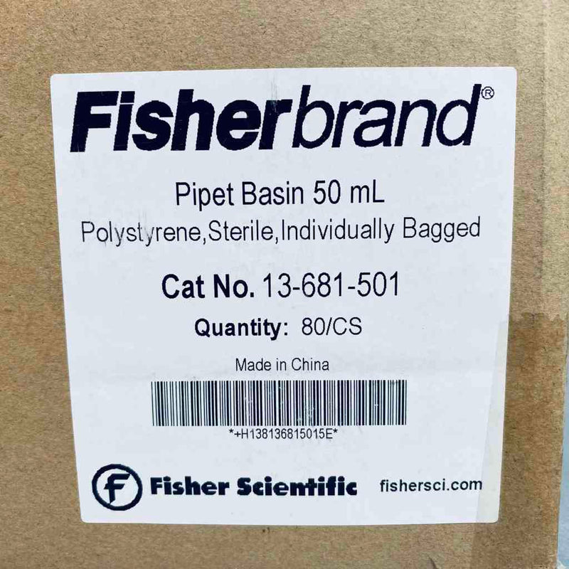 Fisherbrand Pipet Basin 50 ml Polystyrene Sterile Case of 80 Individually Wrapped Basins Reagent Reservoirs Fisherbrand