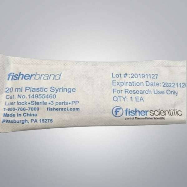 Fisherbrand Plastic Syringe 20 ml Luer Lock 10 Packs with 50 Syringes each Other Fisher Scientific