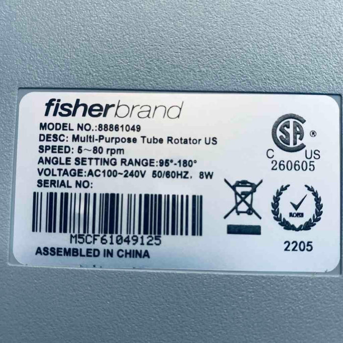 Fisherbrand Tube Rotator Multi-Purpose 80 RPM Orbital, Platform & Vortex Shakers Fisherbrand