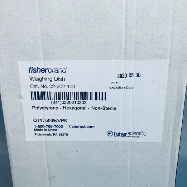 Fisherbrand Weighing Dishes Hexagonal Polystyrene 32mm - Total of 500 Dishes Other Medical, Lab & Dental Supplies Fisherbrand
