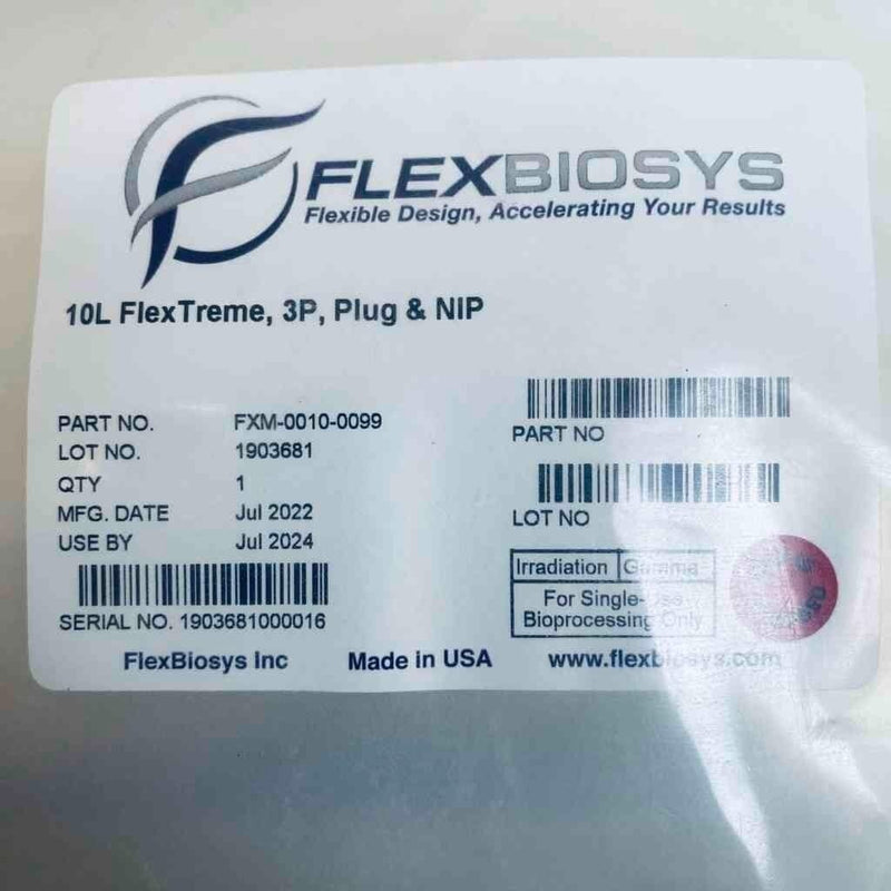FlexBiosys FlexTreme Chamber Bag 10 L 3P Plug and Nip Pack of 20 Bags Fluid Filtration Systems, Vessels & Housings FlexBiosys