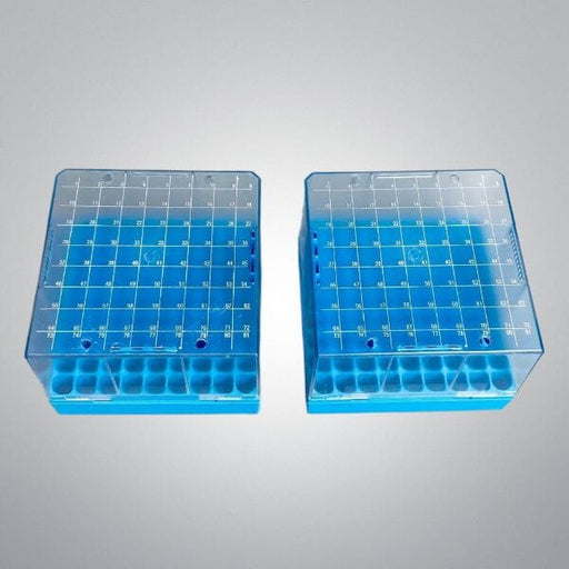 Freezer Storage Box 81 Places 5 ml Tubes Blue 2 Boxes Lab Consumables::Tubes, Vials, and Flasks VWR