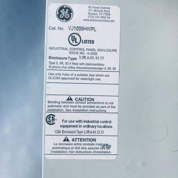 GE Fiberglass Wall Mount Enclosure Type 3, 3R, 4, 4X, 12, 13 Other GE