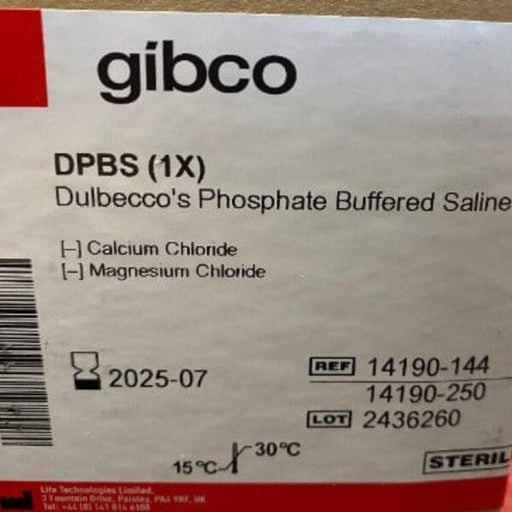 Gibco Dulbecco's Phosphate Buffered Saline 500 ml Case of 10 Bottles Other Gibco