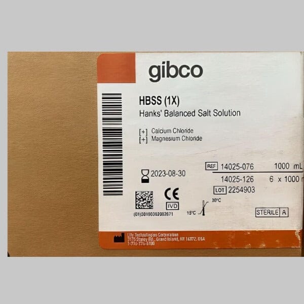 Gibco Hanks Balanced Salt Solution without Phenol Red 1000 ml Total of 4 Bottles Other Gibco