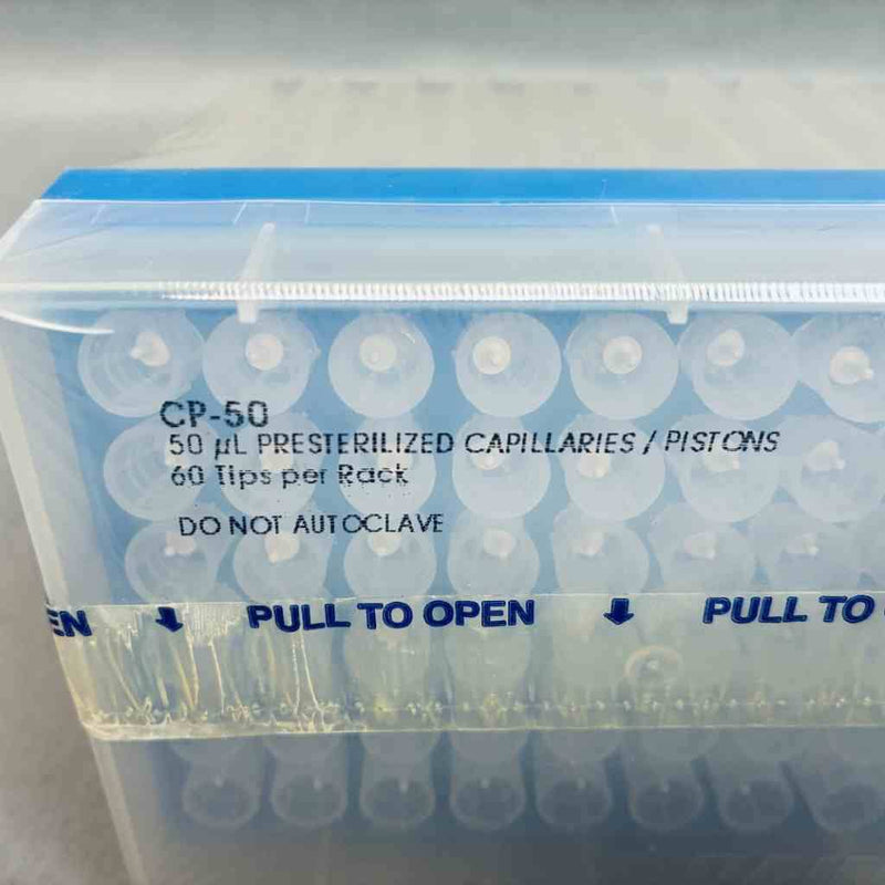 Gilson CP50 Positive Displacement Capillary Piston Tip 50 ul Rack with 60 Tips Pipets & Pipette Tips Gilson
