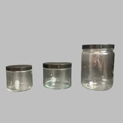 Glass Jar with Black Lid Wide Mouth Assorted Sizes - 9 Jars Glassware Specialty Bottle