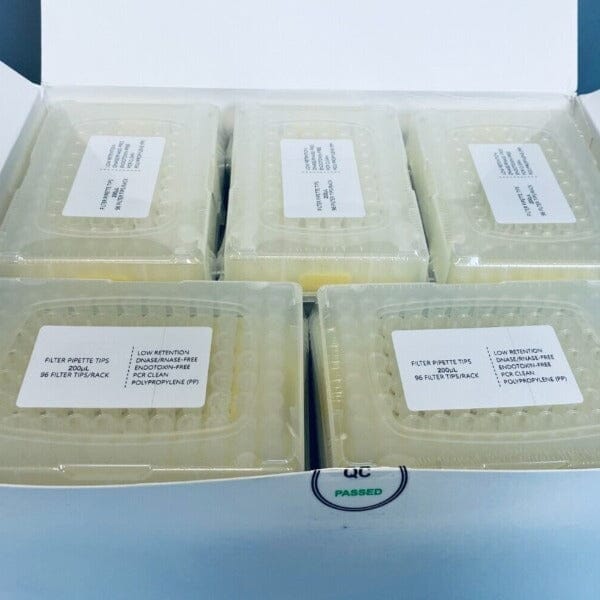 Globe Scientific Pipette Tip Low Retention 200 ul PP 20 Racks with 96 Tips Each Pipettes & Pipette Tips Globe Scientific