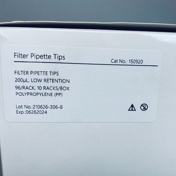 Globe Scientific Pipette Tip Low Retention 200 ul PP 20 Racks with 96 Tips Each Pipettes & Pipette Tips Globe Scientific