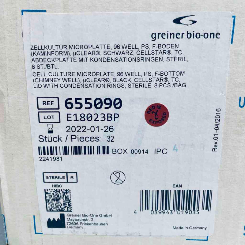 Greiner Bio-One Culture Microplate w Lid 96 Well Sealed Case of 32 Plates Petri Dishes/Culture Plates Greiner Bio-One