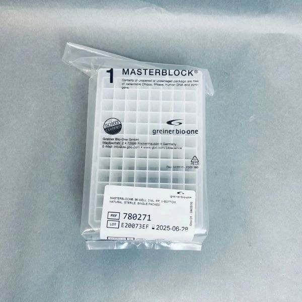 Greiner Bio-One Masterblock 96-Well 2 ml Sterile V-Bottom - Sealed Case of 50 Plates Petri Dishes/Culture Plates Greiner Bio-One