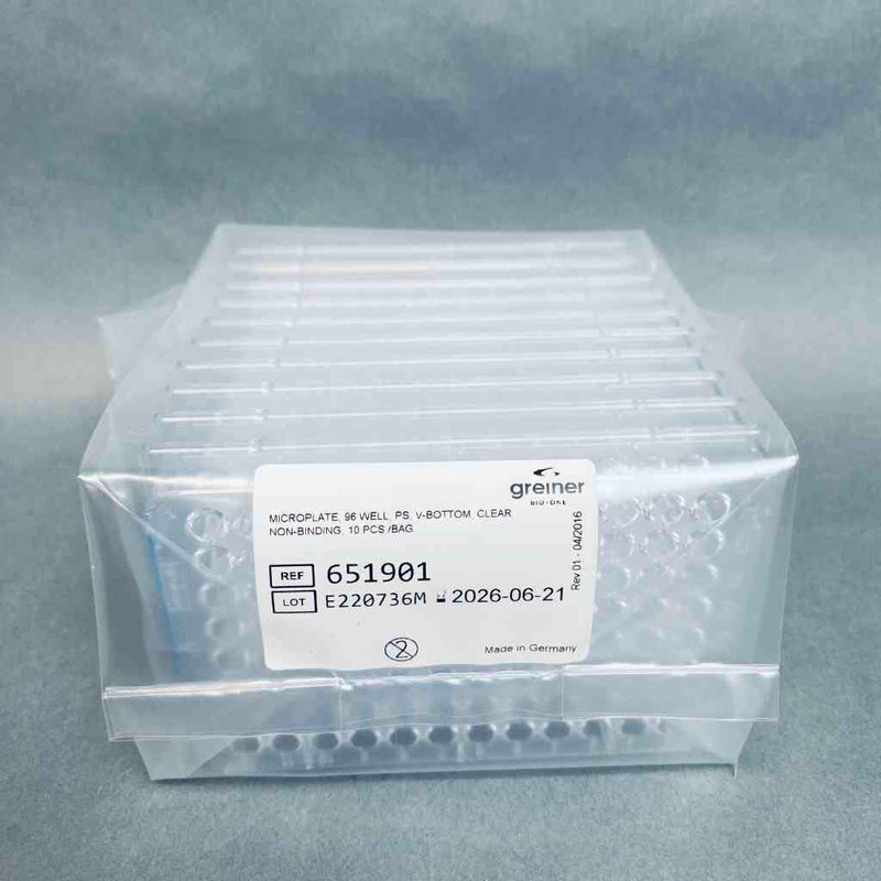 Greiner Bio-One Microplate 96 Well Polystyrene V-Bottom Case of 40 Plates Petri Dishes/Culture Plates Greiner Bio-One