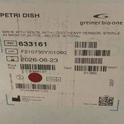 Greiner Bio-One Petri Dish 94 x 16 mm with Vents 480 Dishes Petri Dishes/Culture Plates Greiner Bio-One