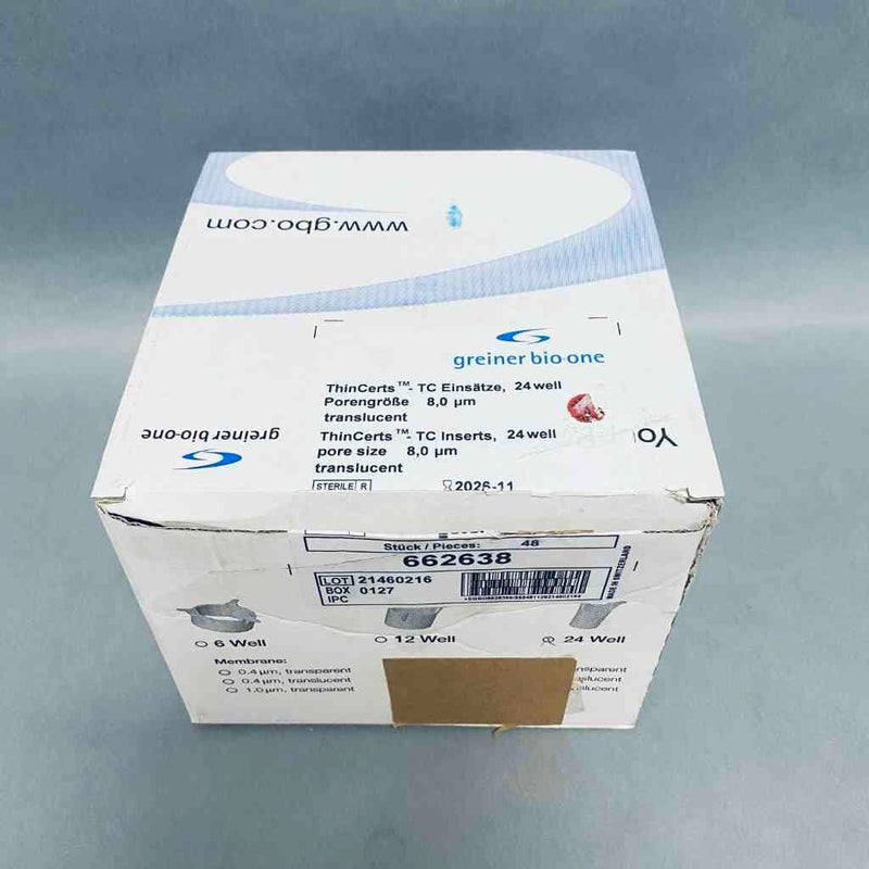 Greiner Bio-One Thincert Cell Culture Insert for 24 Well Microplate Case of 48 Inserts and 2 Plates Petri Dishes/Culture Plates Greiner Bio-One