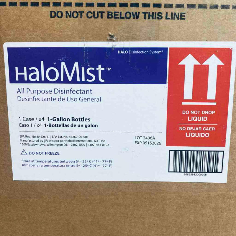 Halosil Halomist All purpose Disinfectant Hm10 Ag5% Case of 4 - 1 Gallon Bottles Cleaning Equipment & Kits Halosil