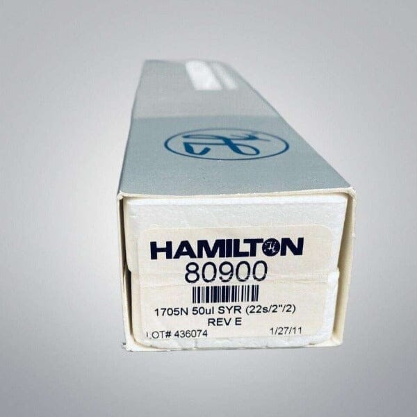 Hamilton 80900 Gastight Syringe 50 ul 1705N Cemented 22 s LC/MS/GC Hamilton