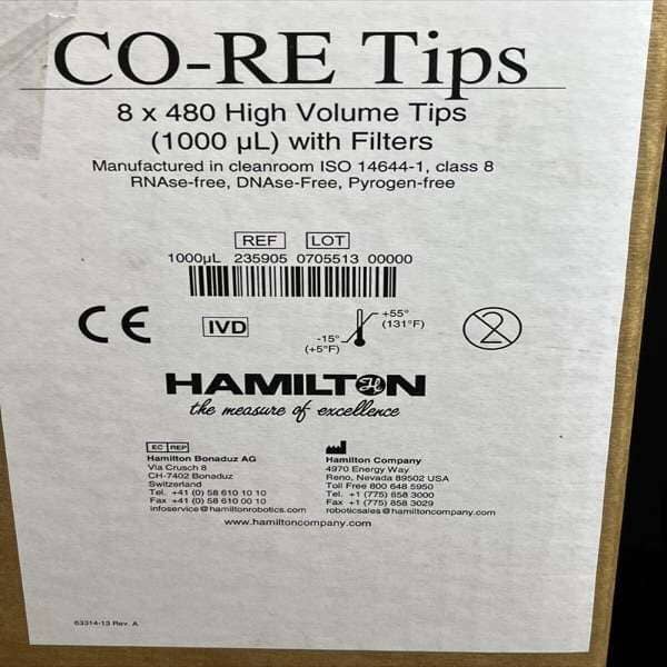 Hamilton CO-RE Pipette Tips 1000 ul Filter Conductive — Life Sciences ...