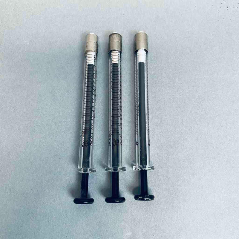 Hamilton Gastight Syringe 1 ml Cemented Luer Tip Lot of 3 Syringes Luer Life Sciences Trading