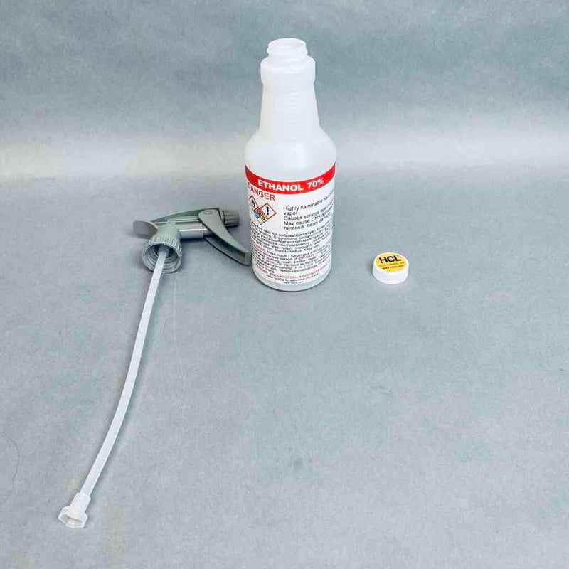 HCL Labels Spray Bottle Pre-Labeled Ethanol 70% 16 oz Lot of 12 Bottles Jars & Reagent Bottles HCL Labels
