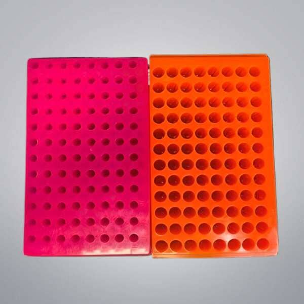 Heathrow Tube Rack Reversible 96 Places Assorted Colors 20 Racks Lab Consumables::Tubes, Vials, and Flasks Heathrow
