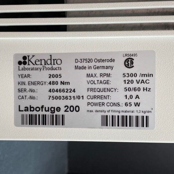 Heraeus Labofuge 200 Centrifuge Lab Equipment::Centrifuges Kendro Laboratory Products