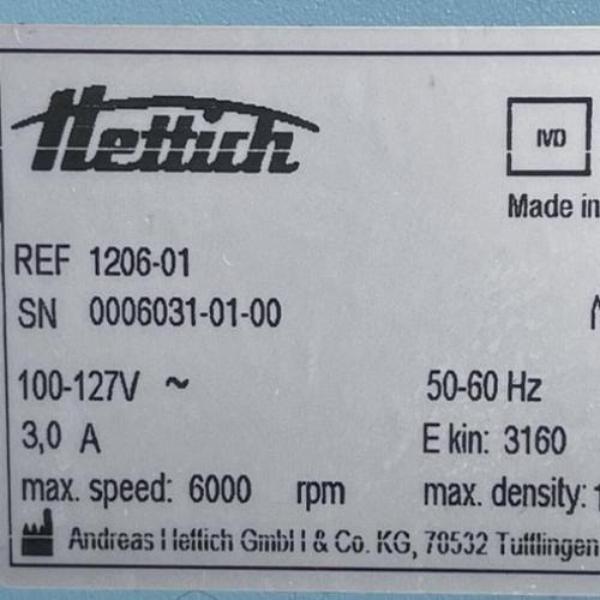 Hettich Centrifuge Rotofix 32A with Rotor, Swing Buckets and 4 x 15 ml Adapters Lab Equipment::Centrifuges Hettich