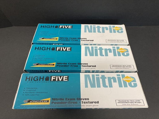 High Five Nitrile Gloves Small 3 Boxes of 50 Gloves Each Other High Five