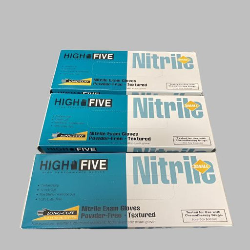 High Five Nitrile Gloves Small 3 Boxes of 50 Gloves Each Other High Five