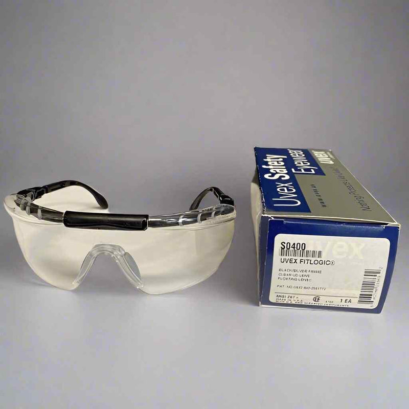 Honeywell UVEX Fitlogic Safety Glasses Ultra Hard Lenses Black and Silver Safety Glasses & Goggles Honeywell