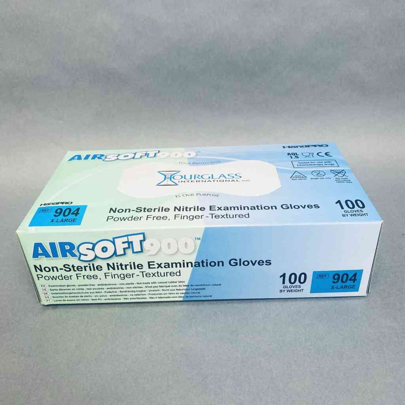 Hourglass HandPro AirSoft900 Nitrile Gloves XL Powder Free 10 Boxes with 100 Gloves Each Disposable Gloves Hourglass