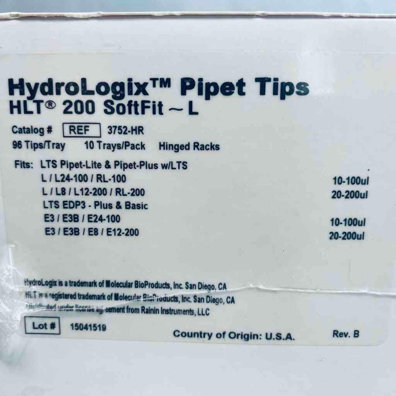 Hydrologix HLT 200 Pipette Tips SoftFit-L 200 ul Pack of 10 Racks Pipettes & Pipette Tips Hydrologix