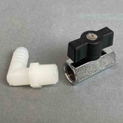 Hypro Mini Ball Valve 3/8 in. Diameter Female Thread with Tee Handle and 90 Degree Elbow Sanitary Fittings Hypro