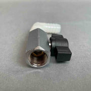 Hypro Mini Ball Valve 3/8 in. Diameter Female Thread with Tee Handle and 90 Degree Elbow Sanitary Fittings Hypro