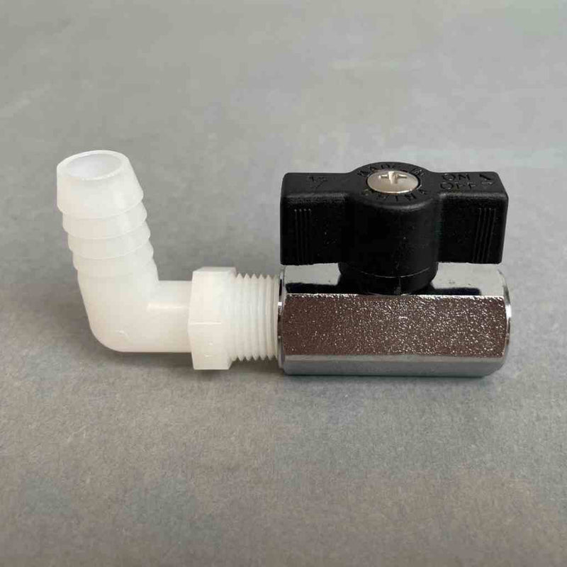 Hypro Mini Ball Valve 3/8 in. Diameter Female Thread with Tee Handle and 90 Degree Elbow Sanitary Fittings Hypro