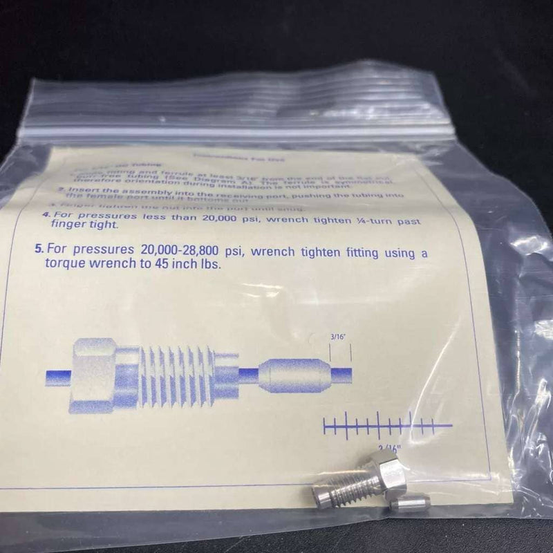 Idex Fitting Ultra HP Male Nut and Ferrule for 1/16 in. OD Tubing 2 Packages Chromatography Columns & Reservoirs Idex