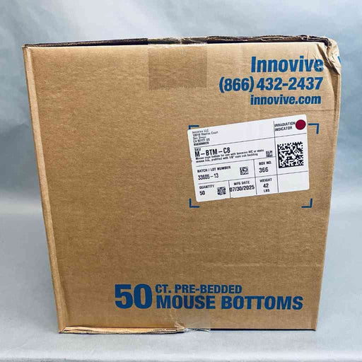 Innovive Mouse Cage Bottom prefilled with 1/8 in. Corn Cob Bedding Case of 50 Bottoms Animal Science Innovive
