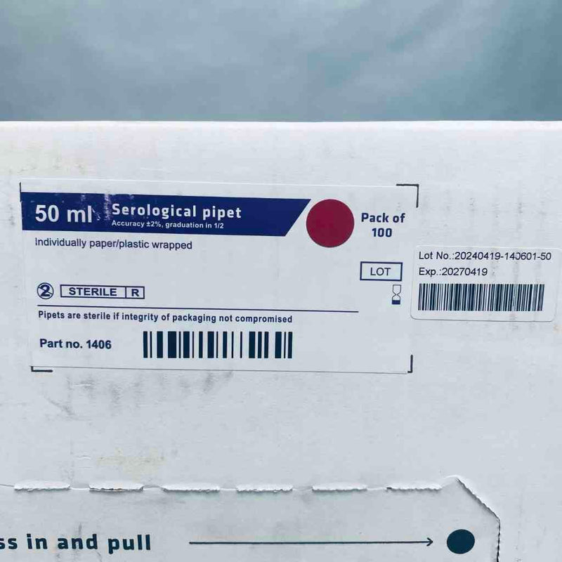Integra 1406 Serological Pipet 50 ml Individually Wrapped Case of 100 Pipets Pipettes & Pipette Tips INTEGRA