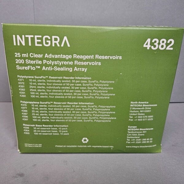 Integra Reagent Reservoir 25ml Polystyrene Case of 200 Basins Lab Consumables::Reservoirs Integra