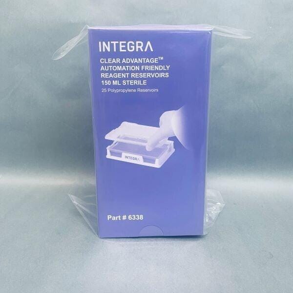 Integra Reagent Reservoir Clear Advantage 150 ml Sterile 4 Sleeves of 25 - Total of 100 Reservoirs Reagent Reservoirs Integra